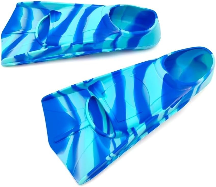 Kids Swim Fins Silicone Flippers for Swimming & Diving Blue Sea & Sky XXS