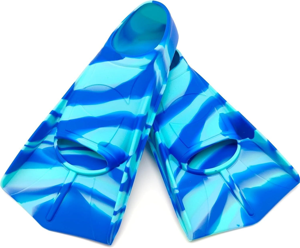 Kids Swim Fins Silicone Flippers for Swimming & Diving Blue Sea & Sky XXS