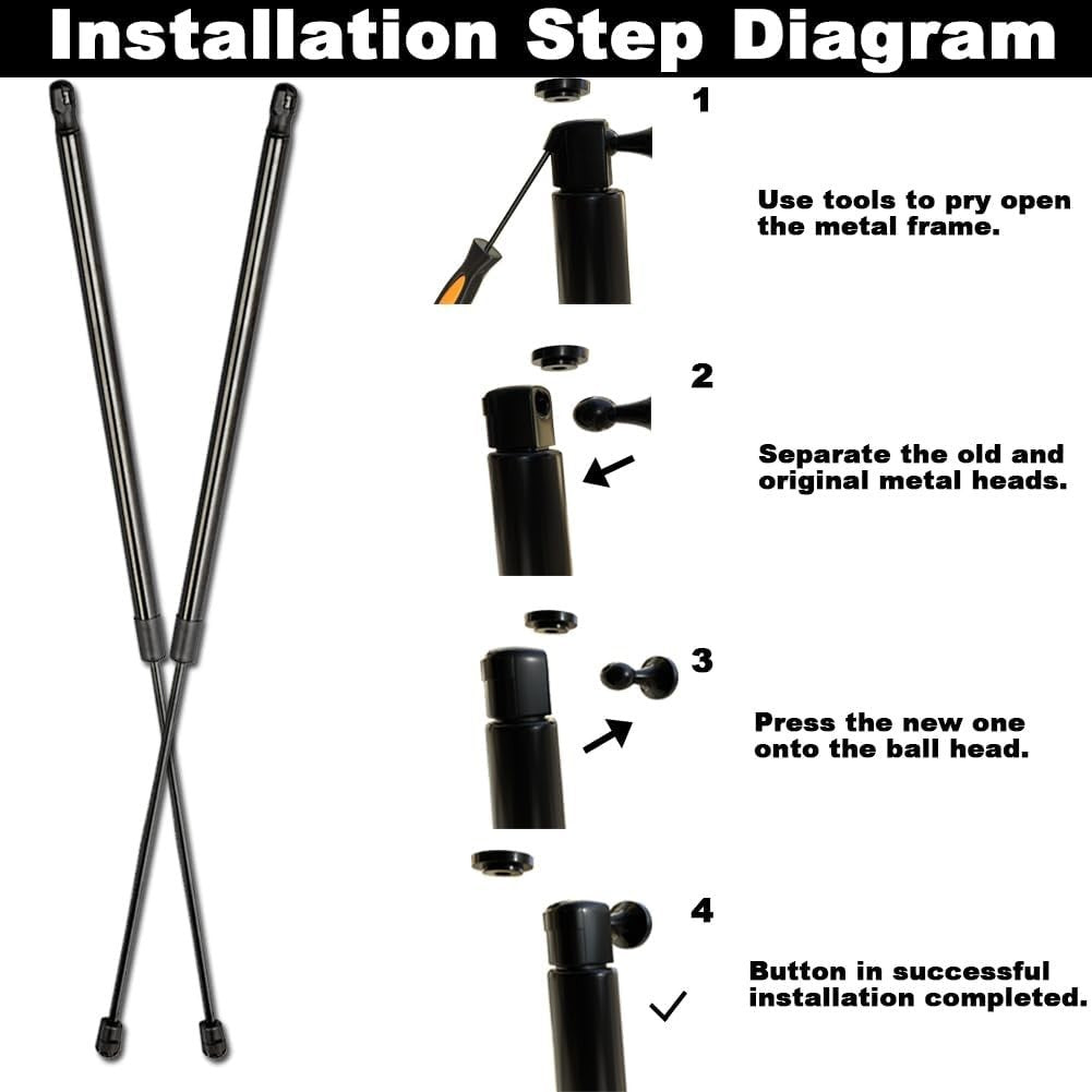 2 Rear Tailgate Lift Support Shock Struts 689070C021 Compatible Sequoia 2008-23
