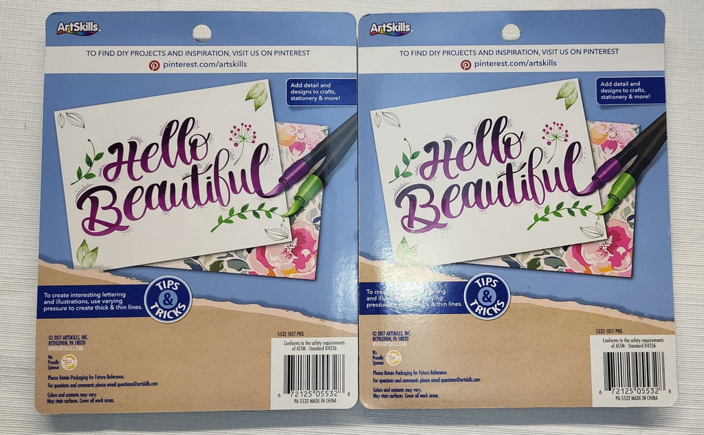 2 Pack Artskills Crafter's Closet Premium Brush-Tip Markers, 8 ct