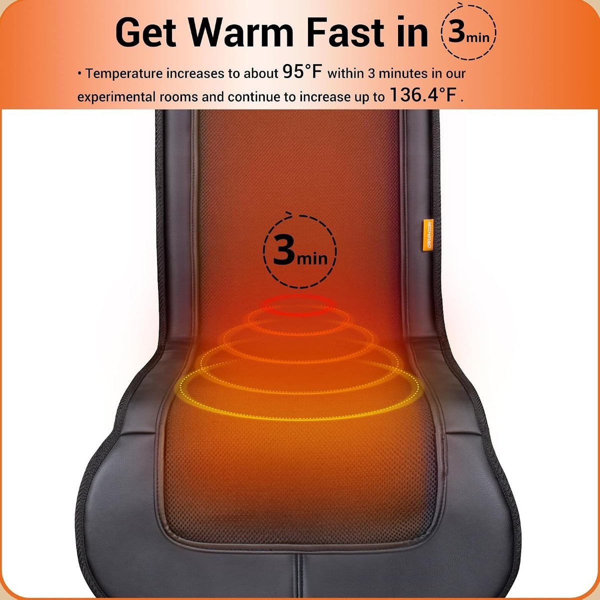47.2" in Chair Style Long Heated Seat Cushion for Back & Thighs