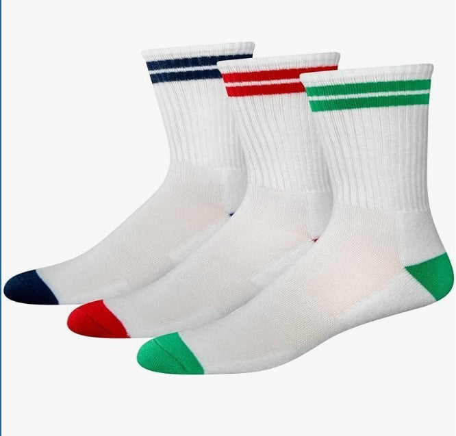 2 Packs of Amazon Essentials Pickleball Crew Sport Socks 6 Pairs (Size: 8-12)