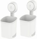 Powerful Suction Toothbrush Holder, Removable Drill-Free Wall Shower Holder 2 Pk