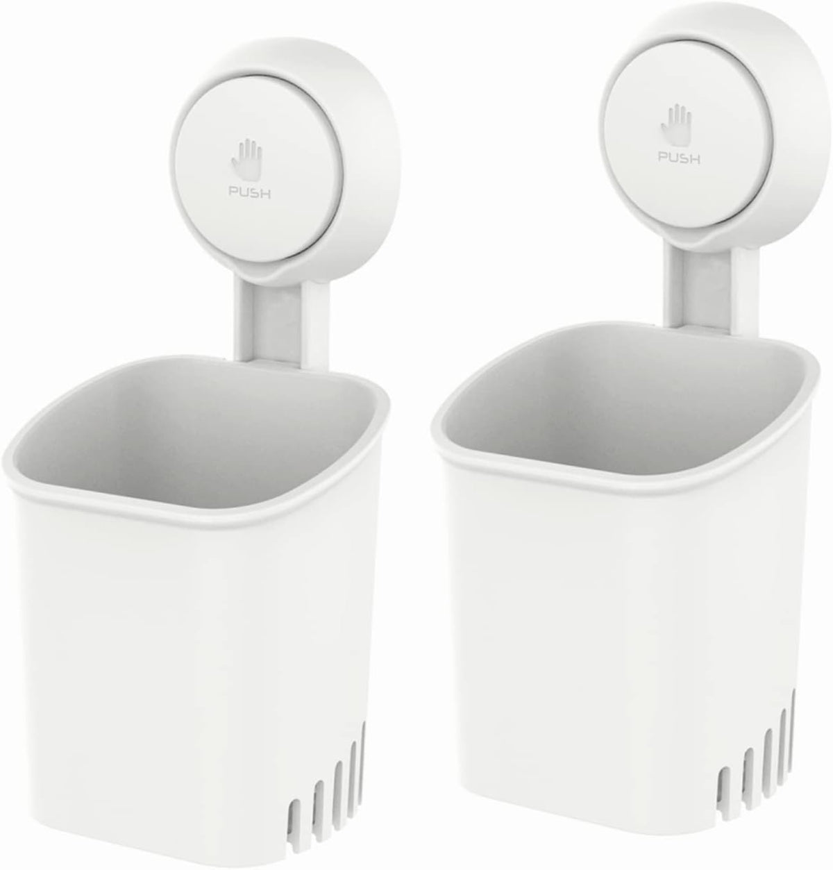 Powerful Suction Toothbrush Holder, Removable Drill-Free Wall Shower Holder 2 Pk
