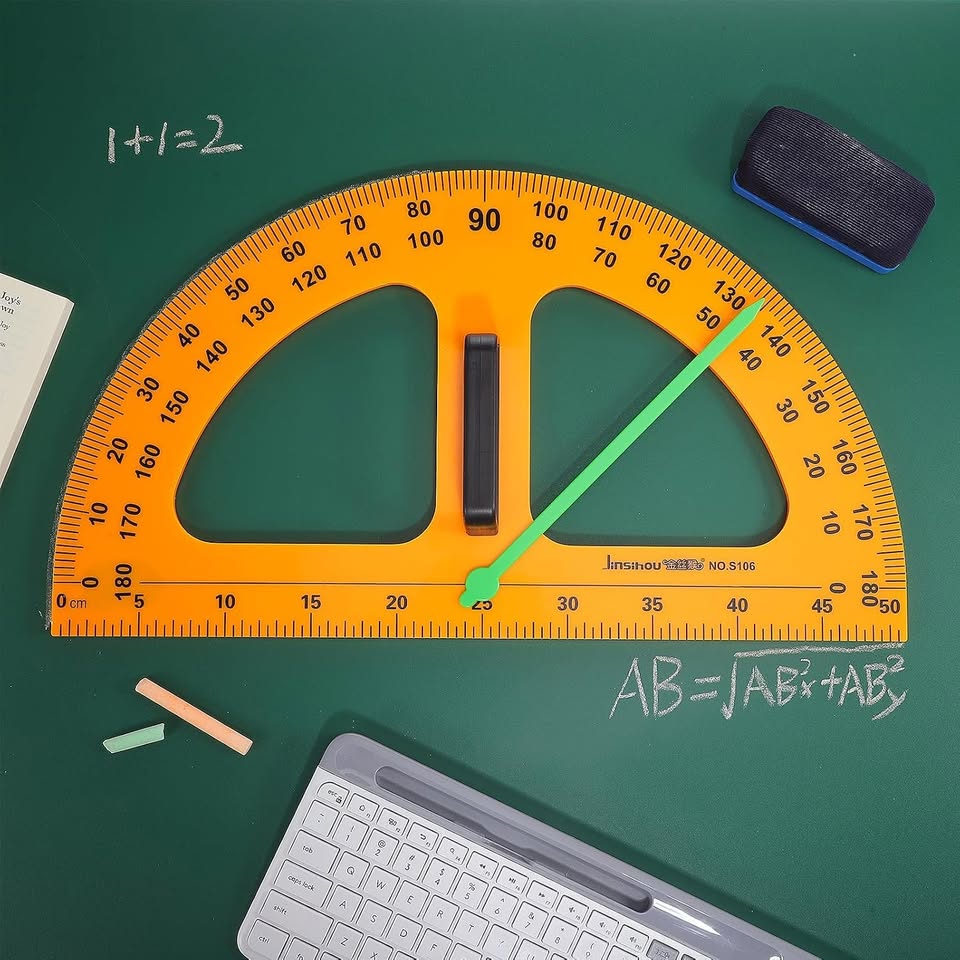 Magnetic Plastic 180-Degree Pointer Protractor 19.65" X 11"in Measurement Tool