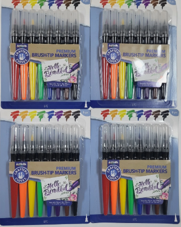 4 Pack Artskills Crafter's Closet Premium Brush-Tip Markers, 8 ct