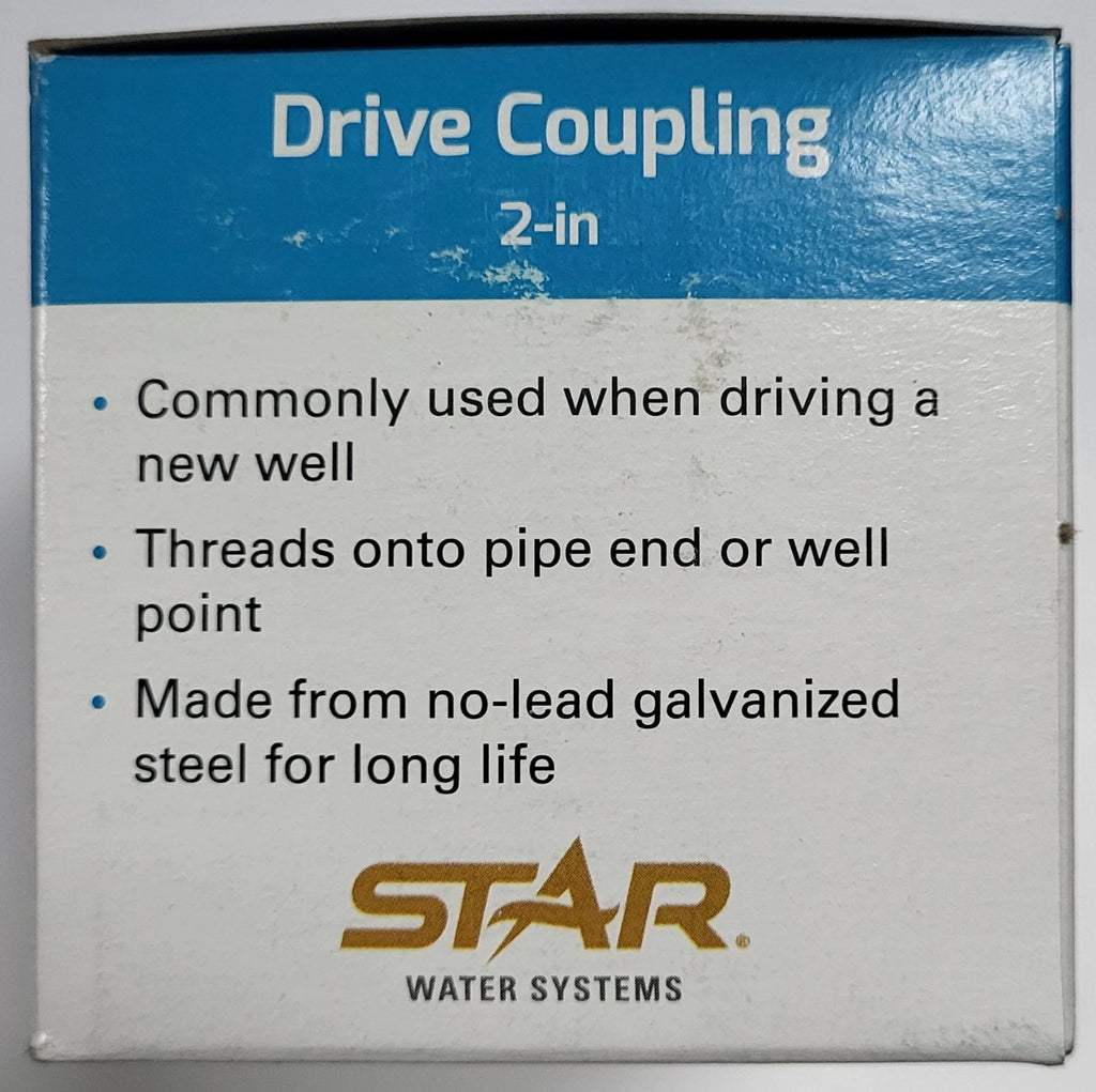 No-Lead 2" Drive Coupling Galvanized Steel Galvanized 148114 Star Water Systems